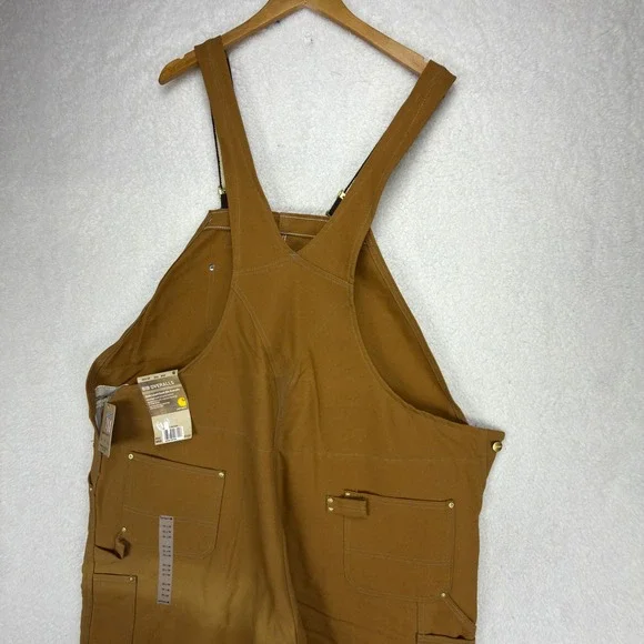 Carhartt Traditional Duck Bibs Overalls Quilt Lined 52x30 R02 BRN Brown NOS NWT - Picture 5 of 10